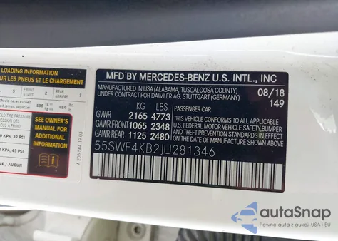 2018 Mercedes-Benz C 300 4Matic из США, поврежденный, VIN 55SWF4KB2JU281346